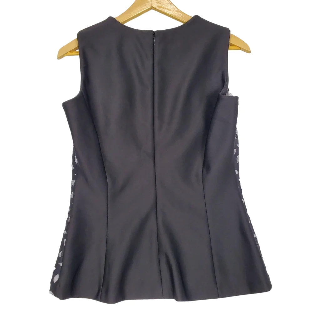 Calvin Klein Dressy Sleeveless Blouse with Tapered Waist Black / Gray Size Small - Picture 2 of 11